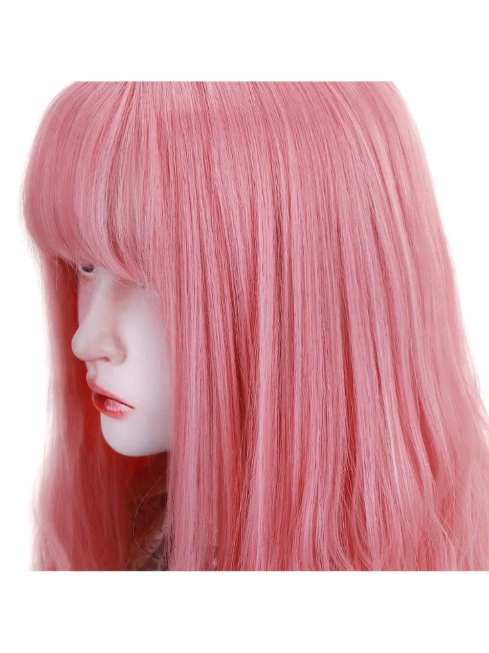 Women's Pink Natural Long Wavy Cosplay Heat Resistant Synthetic Fiber Wigs